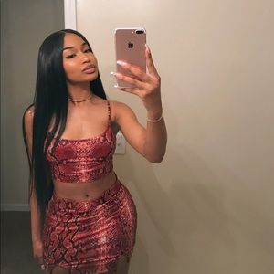 Red reptile top and skirt